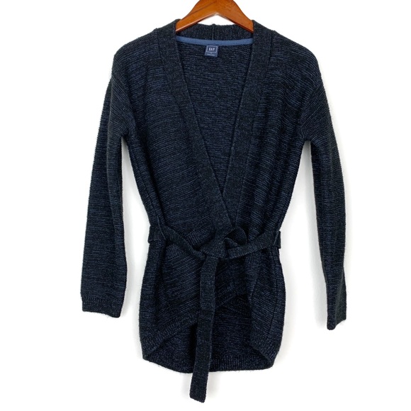 GAP Sweaters - Gap Navy & Black Space Dye Tie Waist Cardigan